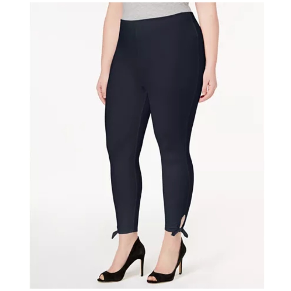 NWT Lyssé Side-Tie Cropped Leggings Plus 2X Blue